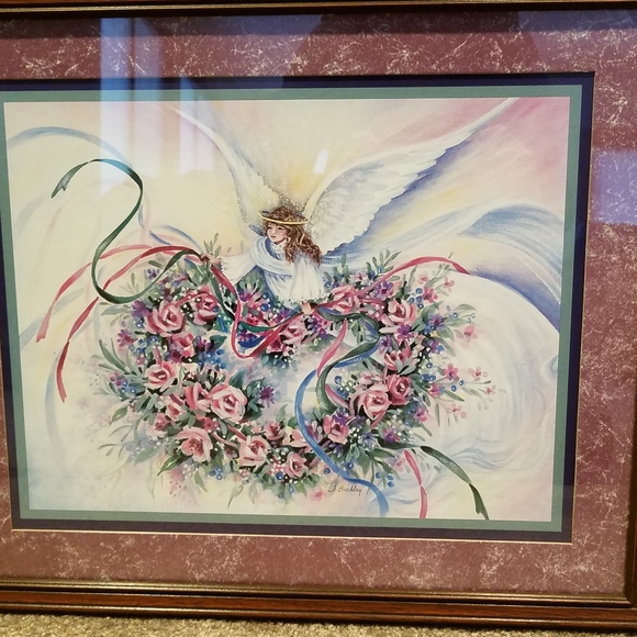 Vintage Home Interiors/Homco Angel on Heart Wreath - Picture 1 of 7